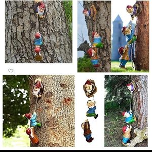 Gnomes Tree Hugger Art. ThreeGnomes Climbing Tree♡